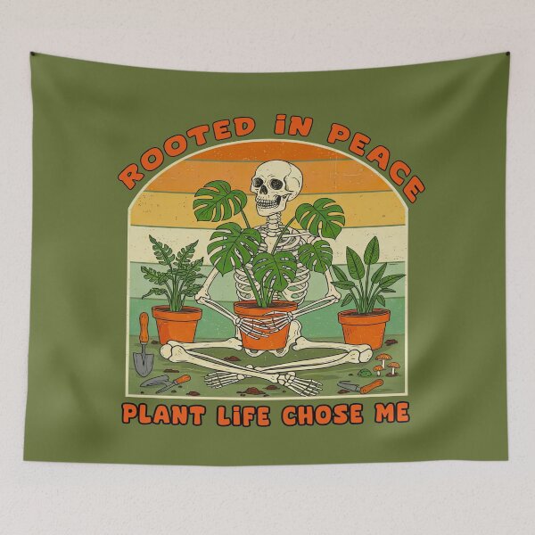 Item preview, Plant Life Chose Me Meditating Skeleton designed and sold by TeeARTHY.