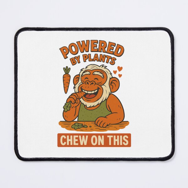 Item preview, Powered by Plants – Funny Retro Monkey Veggie designed and sold by NatureStyle555.