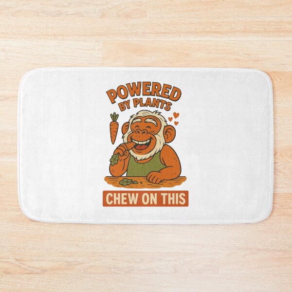 Item preview, Powered by Plants – Funny Retro Monkey Veggie designed and sold by NatureStyle555.