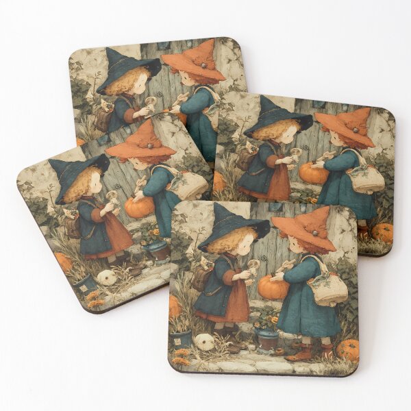 Item preview, Charming Countryside Children Surrounded by Pumpkins and Flowers designed and sold by daila70.