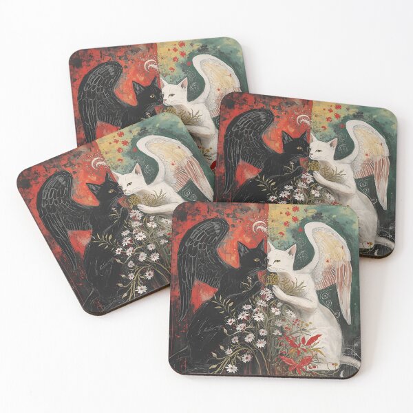 Item preview, HARMONY OF BLACK AND WHITE CATS designed and sold by AycaCreates.