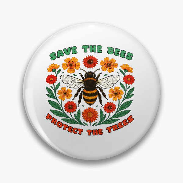 Item preview, Save The Bees Protect The Trees Retro designed and sold by TeeARTHY.