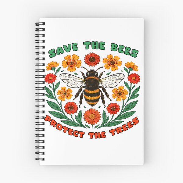 Item preview, Save The Bees Protect The Trees Retro designed and sold by TeeARTHY.
