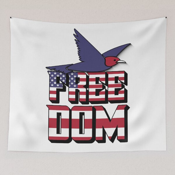Item preview, Freedom Quote with Bird – Liberty and Independence Design designed and sold by ArtsyExplorer.