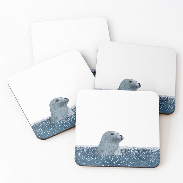 Item preview, Minimalist Harbor Seal Watercolor Illustration designed and sold by Janine Aykens.
