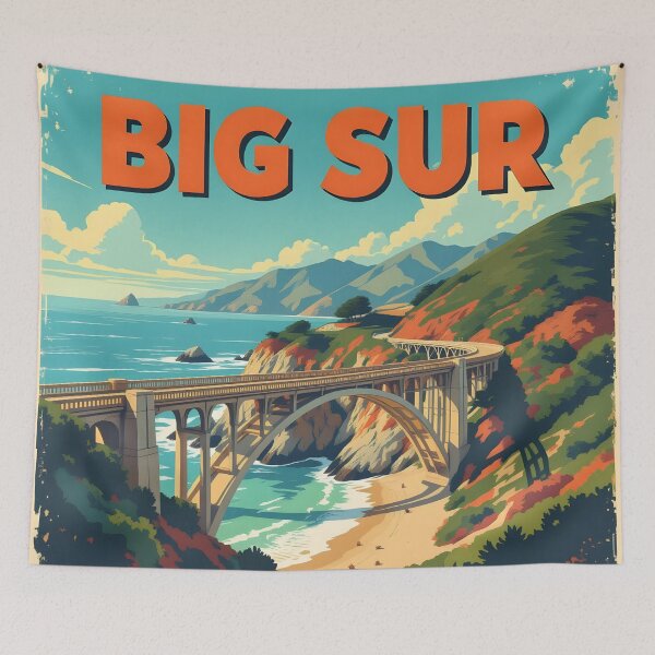 Item preview, Big Sur, California: Vintage-Style Painterly Travel Poster designed and sold by LSVart.