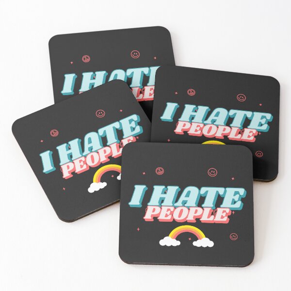 Item preview, I HATE PEOPLE retro hippie vintage flower LOVE designed and sold by JusTiceT-shirts.