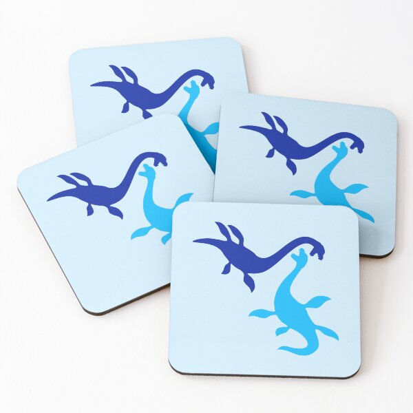 Item preview, 2 Plesiosaur Dinosaur Dino Fighting Enemies Attack Monsters designed and sold by shirt-o-mat.