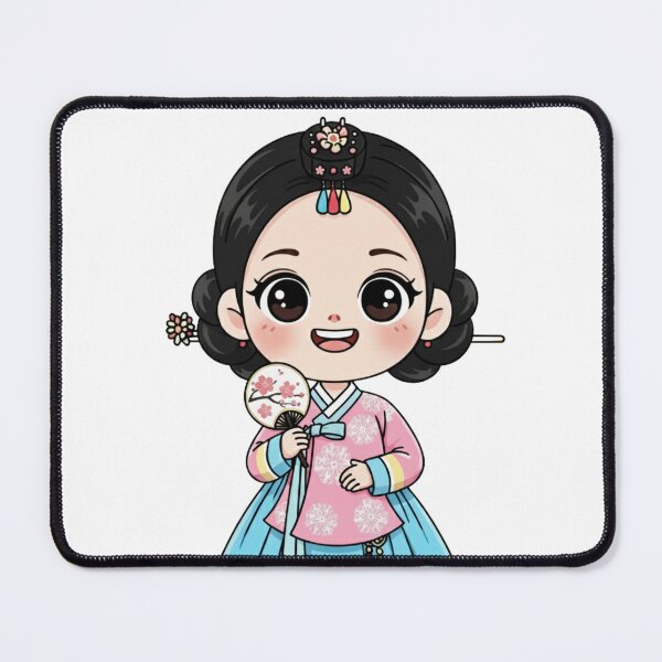 Item preview, "Chibi Girl Eunji Hanbok Fan Flower designed and sold by Sherifo-Design.