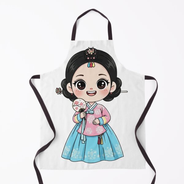 Item preview, "Chibi Girl Eunji Hanbok Fan Flower designed and sold by Sherifo-Design.