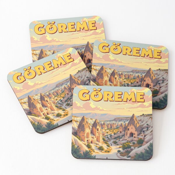 Item preview, Goreme, Turkey: Vintage-Style Painterly Travel Poster designed and sold by LSVart.