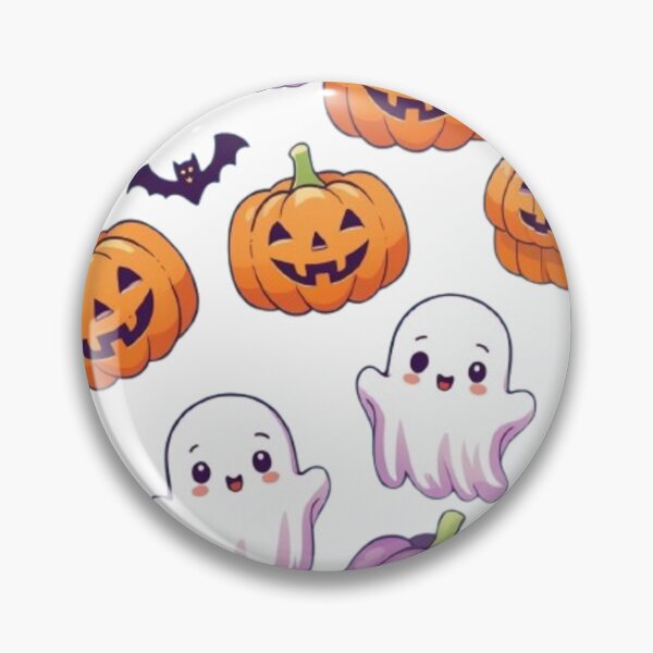 Item preview, Motif Halloween Kawaii – Citrouilles et Fantômes Mignons designed and sold by MeowLoka ⭐⭐⭐⭐.