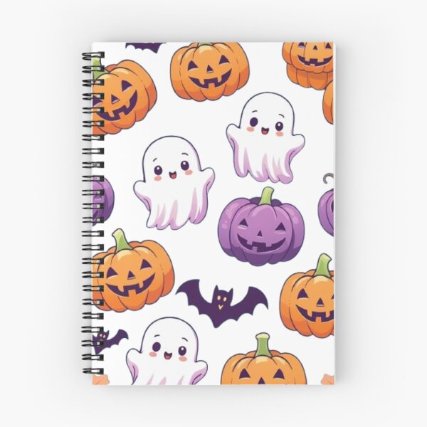 Item preview, Motif Halloween Kawaii – Citrouilles et Fantômes Mignons designed and sold by MeowLoka ⭐⭐⭐⭐.