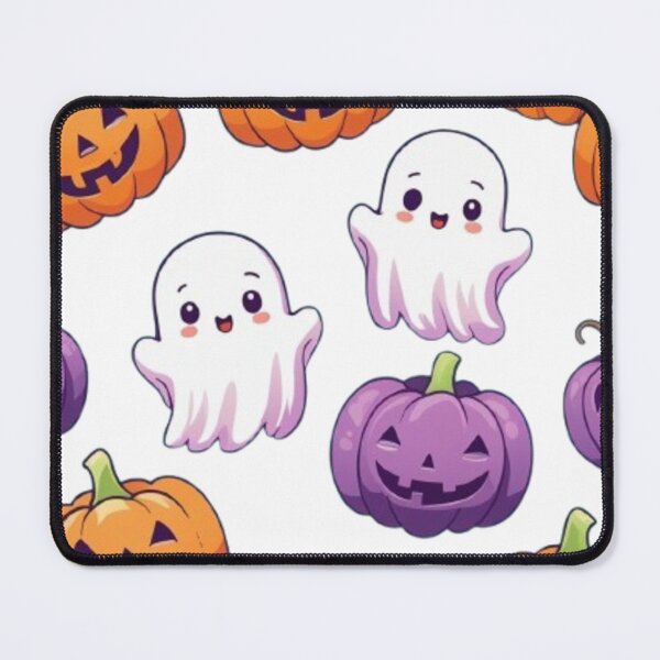 Item preview, Motif Halloween Kawaii – Citrouilles et Fantômes Mignons designed and sold by MeowLoka ⭐⭐⭐⭐.