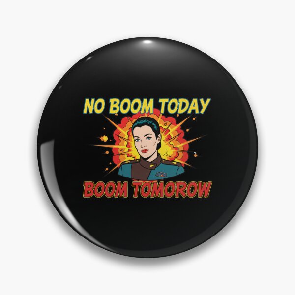 Item preview, No Boom Today, Boom Tomorrow — Retro Sci-Fi Pop Art Quote — B5 designed and sold by Fenay Designs.