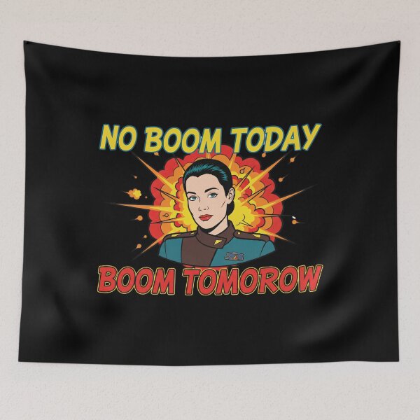 Item preview, No Boom Today, Boom Tomorrow — Retro Sci-Fi Pop Art Quote — B5 designed and sold by Fenay Designs.