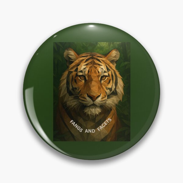 Item preview, Fangs and Facets – Geometric Tiger in Jungle Foliage designed and sold by GeoWild Designs.