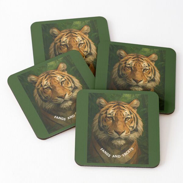 Item preview, Fangs and Facets – Geometric Tiger in Jungle Foliage designed and sold by GeoWild Designs.