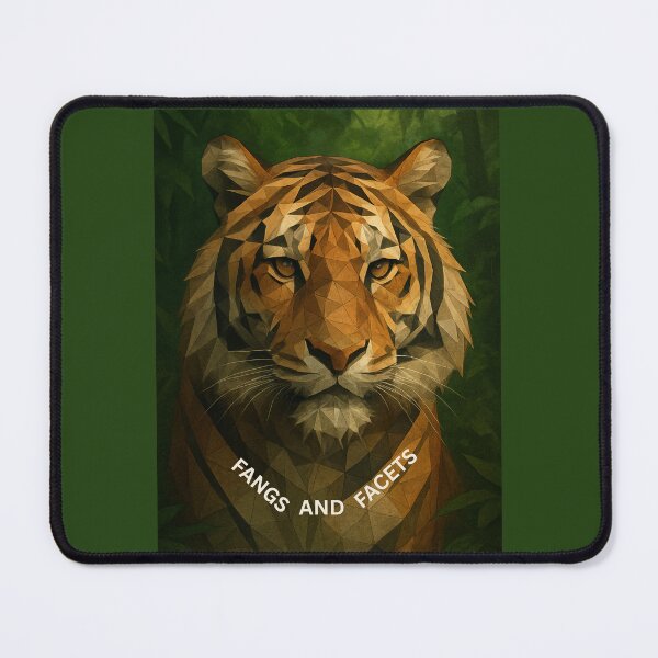 Item preview, Fangs and Facets – Geometric Tiger in Jungle Foliage designed and sold by GeoWild Designs.