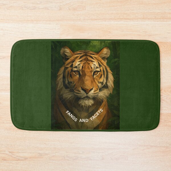 Item preview, Fangs and Facets – Geometric Tiger in Jungle Foliage designed and sold by GeoWild Designs.