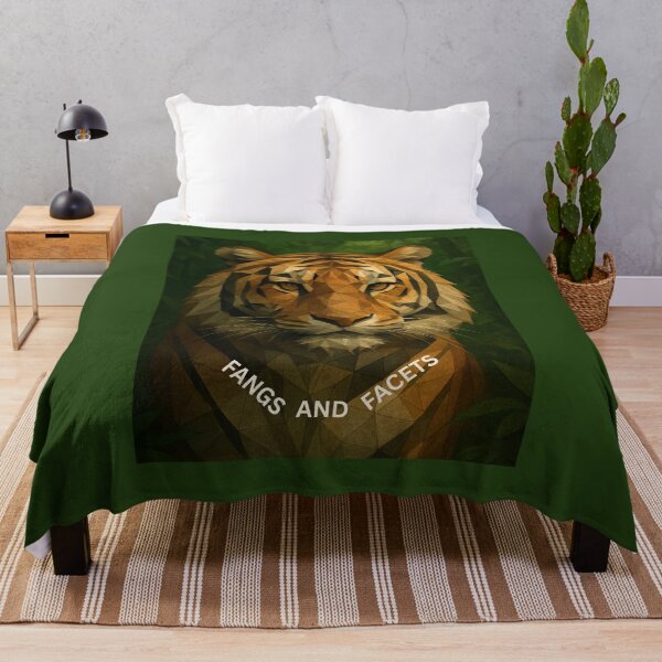 Item preview, Fangs and Facets – Geometric Tiger in Jungle Foliage designed and sold by GeoWild Designs.