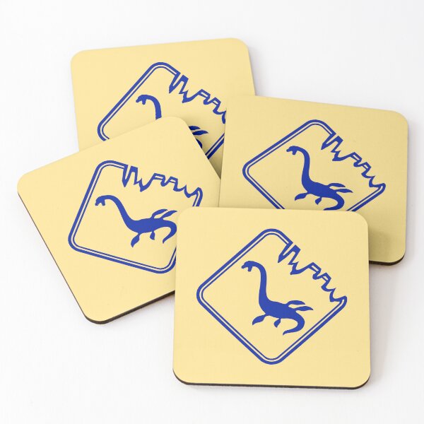Item preview, Plesiosaur Danger Zone Sign Warning Dinosaur Swimming Water designed and sold by shirt-o-mat.