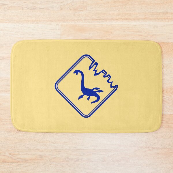 Item preview, Plesiosaur Danger Zone Sign Warning Dinosaur Swimming Water designed and sold by shirt-o-mat.