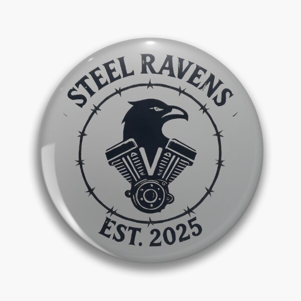 Item preview, Bold Steel Ravens Vintage Motorcycle Club Symbol designed and sold by SplashTastic.