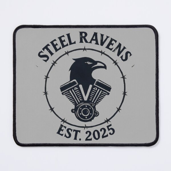 Item preview, Bold Steel Ravens Vintage Motorcycle Club Symbol designed and sold by SplashTastic.