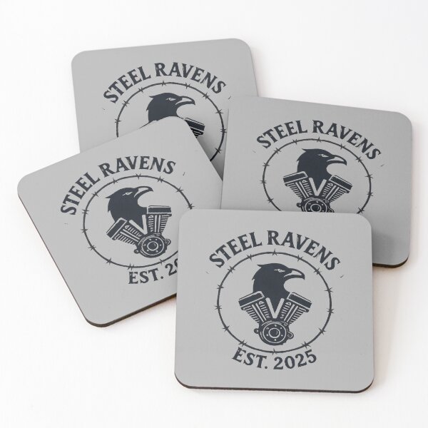 Item preview, Bold Steel Ravens Vintage Motorcycle Club Symbol designed and sold by SplashTastic.