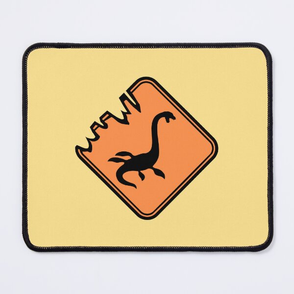 Item preview, Plesiosaur Danger Zone Sign Warning Dinosaur Swimming Water designed and sold by shirt-o-mat.