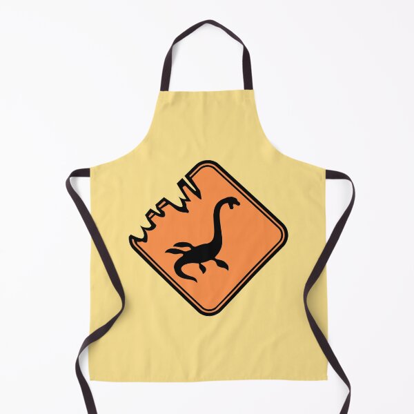 Item preview, Plesiosaur Danger Zone Sign Warning Dinosaur Swimming Water designed and sold by shirt-o-mat.