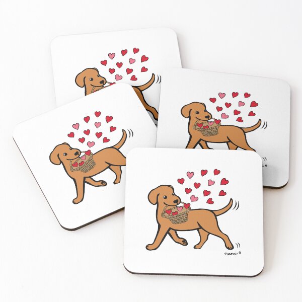 Item preview, Fox Red Labrador Carrying Hearts designed and sold by HappyLabradors.