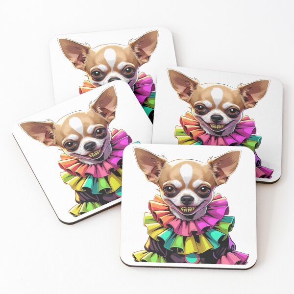 Item preview, Terrifying clown chihuahua with bright colors designed and sold by StormArte.