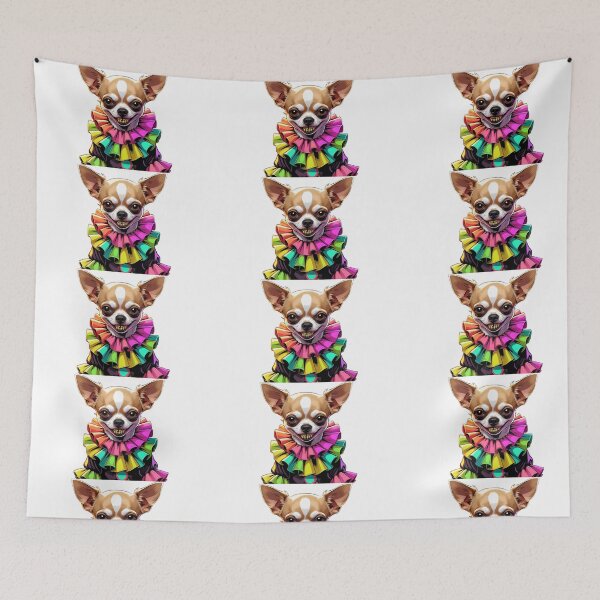 Item preview, Terrifying clown chihuahua with bright colors designed and sold by StormArte.