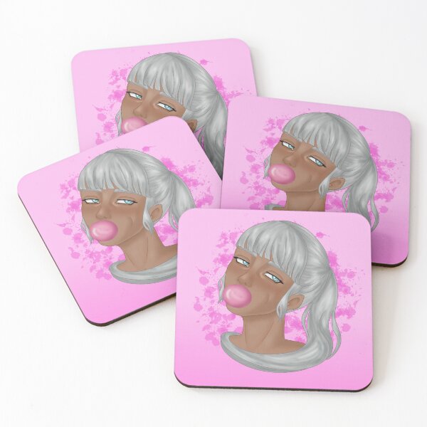 Item preview, Woman chewing bubble gum designed and sold by AssortedDrawings.