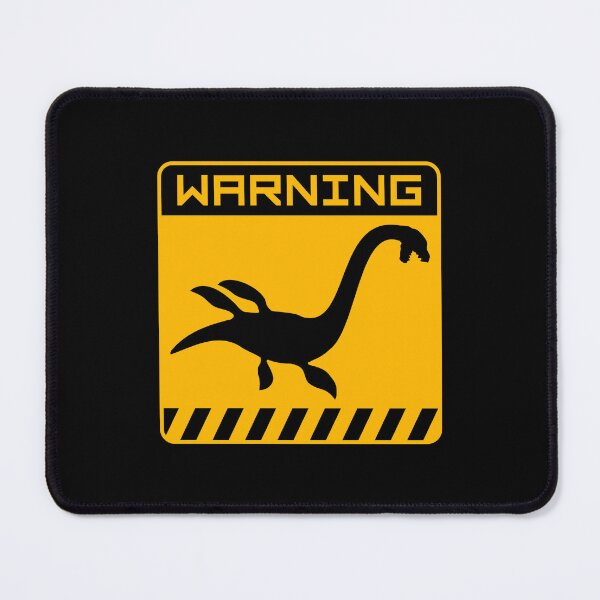 Item preview, Plesiosaur Danger Zone Sign Warning Dinosaur Swimming Water designed and sold by shirt-o-mat.
