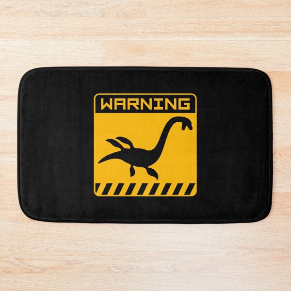 Item preview, Plesiosaur Danger Zone Sign Warning Dinosaur Swimming Water designed and sold by shirt-o-mat.