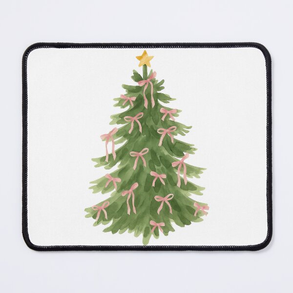 Item preview, Christmas Tree with Pink Ribbon Decorations designed and sold by ArtfulWeave.