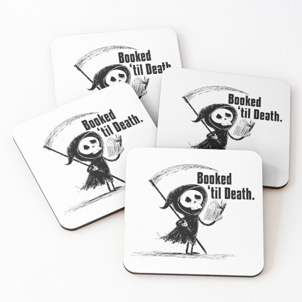 Item preview, Grim Reaper Reading | Booked 'til Death | Funny Halloween Design designed and sold by idgafstudio.ch.