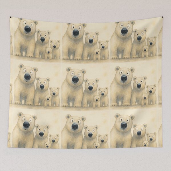 Item preview, Cute Polar Bear Family ' JuST ViSiTiNG ' BY SHiRLeY MacARTHuR designed and sold by Shirley MacArthur Art.
