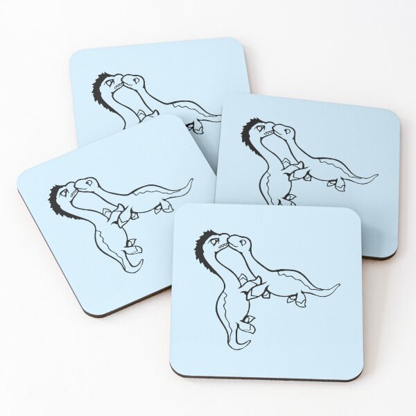Item preview, 2 Plesiosaur Dinosaur Love Friends Dino Couple Kissing designed and sold by shirt-o-mat.