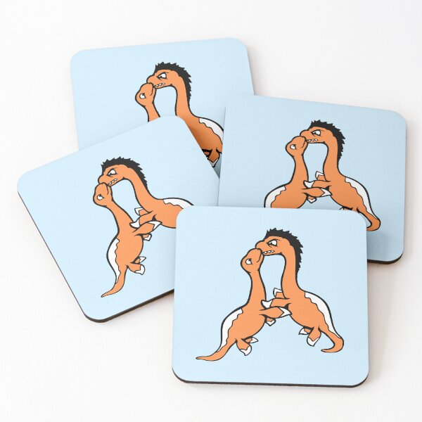 Item preview, 2 Plesiosaur Dinosaur Love Friends Dino Couple Kissing designed and sold by shirt-o-mat.