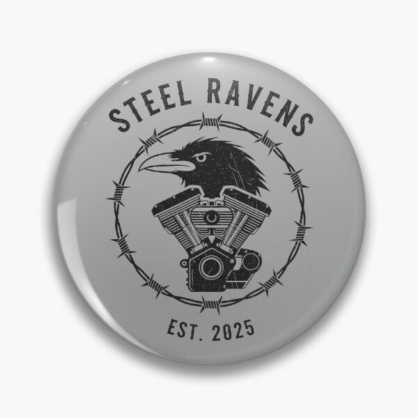 Item preview, Powerful Steel Ravens Logo with Classic Motorcycle Symbol designed and sold by SplashTastic.
