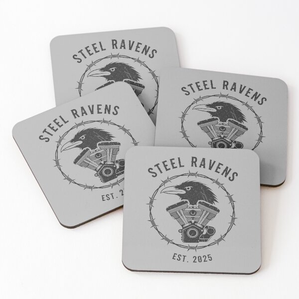 Item preview, Powerful Steel Ravens Logo with Classic Motorcycle Symbol designed and sold by SplashTastic.