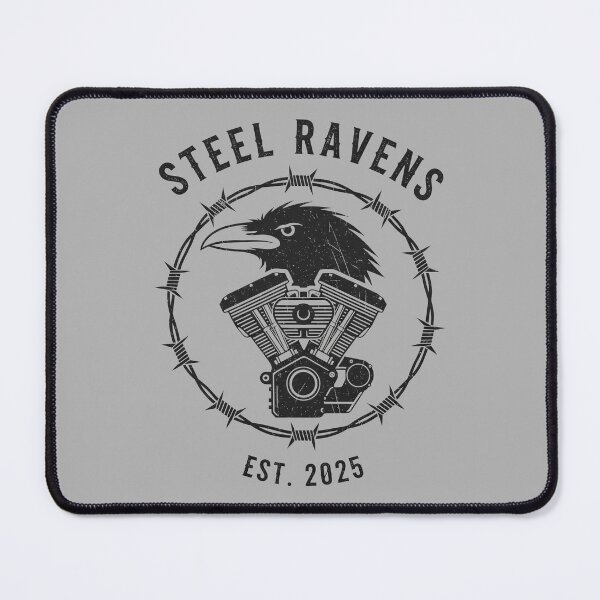 Item preview, Powerful Steel Ravens Logo with Classic Motorcycle Symbol designed and sold by SplashTastic.