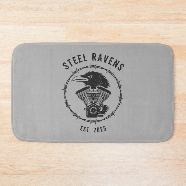 Item preview, Powerful Steel Ravens Logo with Classic Motorcycle Symbol designed and sold by SplashTastic.