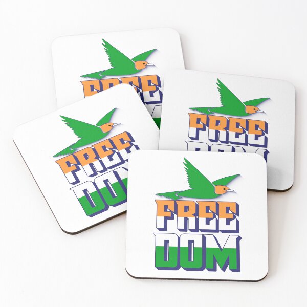 Item preview, Freedom Quote with Bird in Indian Flag Colors – Independence and Pride Design designed and sold by ArtsyExplorer.