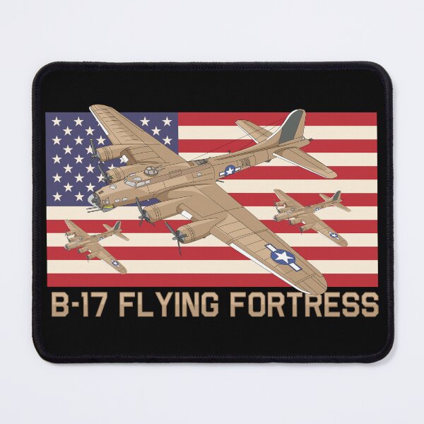 Item preview, B-17 Flying Fortress WW2 American Plane Patriotic USA Flag designed and sold by MilitaryMart.