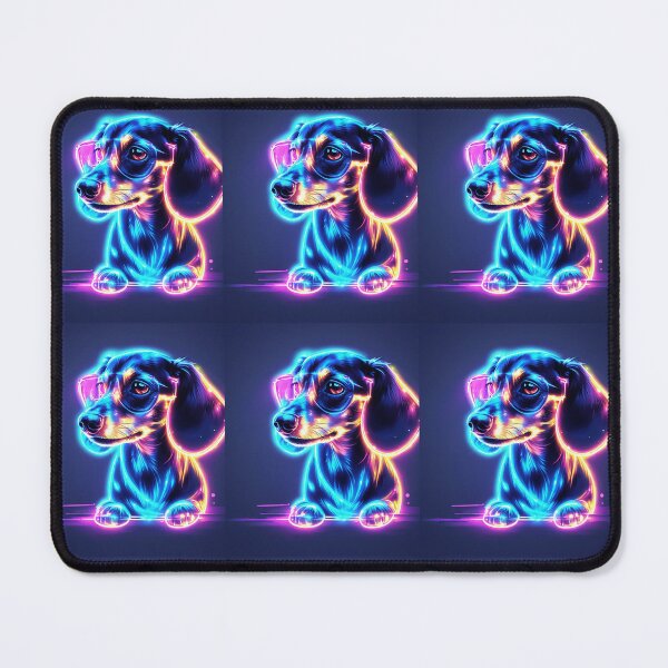 Item preview, Neon Dachshund Sticker – Glowing Sausage Dog with Glasses designed and sold by GiftLore Studio.